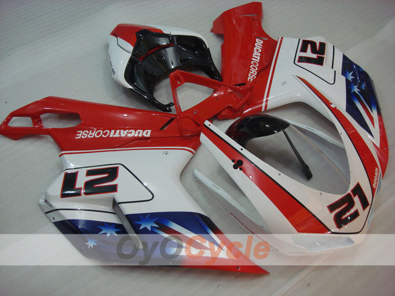 Kit de carenado por inyección para Ducati 1098 07-09 - Rojo, Blanco - Estilo de fábrica #OYO87906227 Imagen secundaria del producto