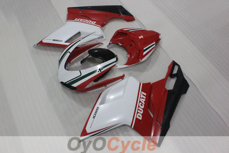 Carenado de inyección para Ducati 1098 07-09 - Rojo, blanco - Estilo de fábrica #OYO87906228