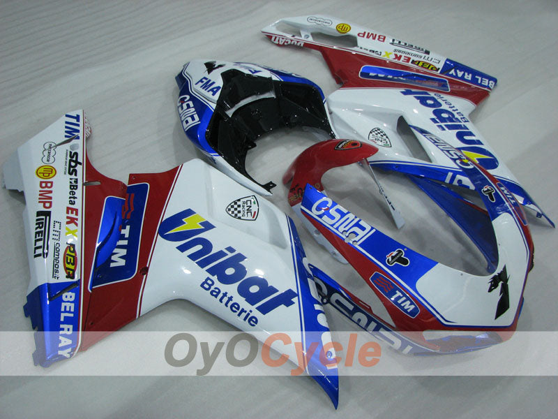 Kit de carenado por inyección para Ducati 1098 07-09 - Rojo, Azul, Blanco - Unibat #OYO87906241