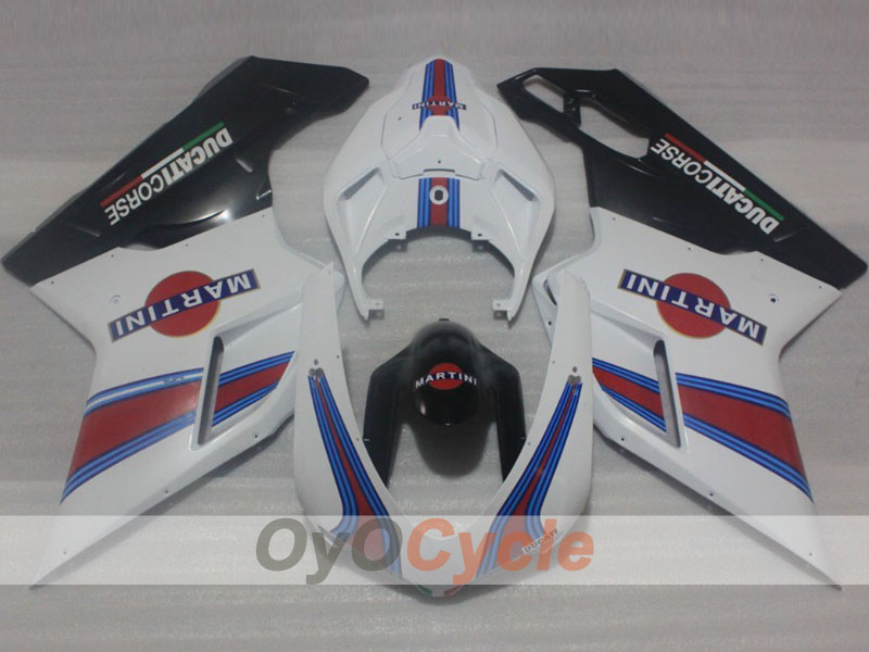 Kit de carenado por inyección para Ducati 1198 09-11 - Rojo, Blanco, Negro - Estilo de fábrica #OYO87906250