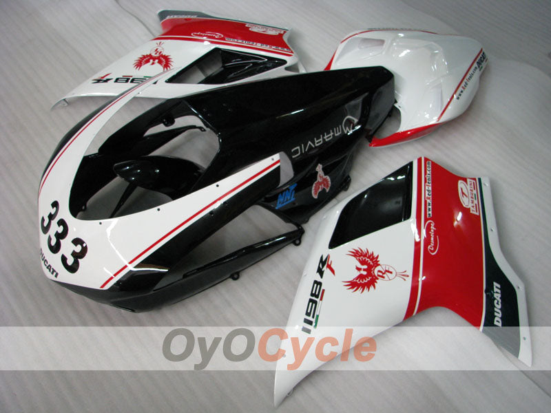 Kit de carenado por inyección para Ducati 1198 09-11 - Rojo, Blanco, Negro - Estilo de fábrica, Personalizar #OYO87906251