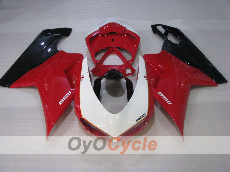 Kit de carenado por inyección para Ducati 1198 09-11 - Rojo, Blanco, Negro - Estilo de fábrica #OYO87906252