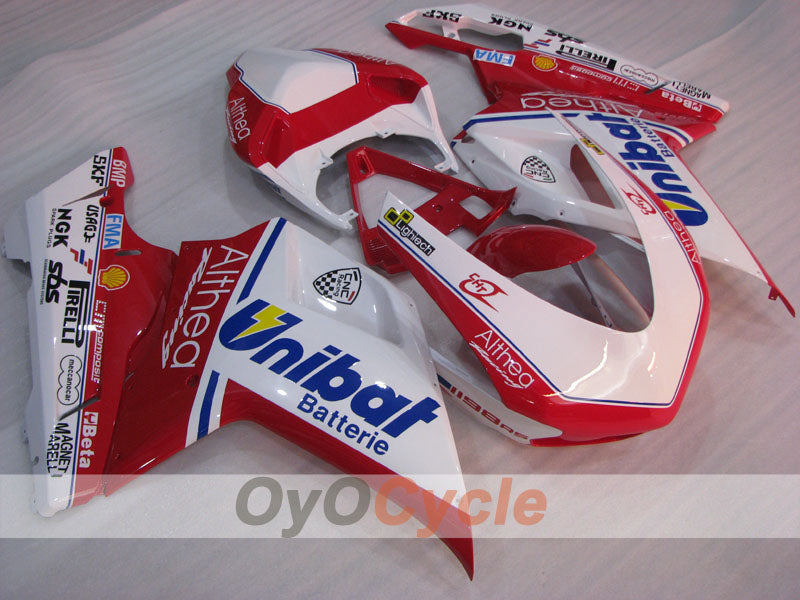 Kit de carenado de inyección para Ducati 1198 09-11 - Rojo, Blanco - Unibat #OYO87906253 Imagen principal del producto
