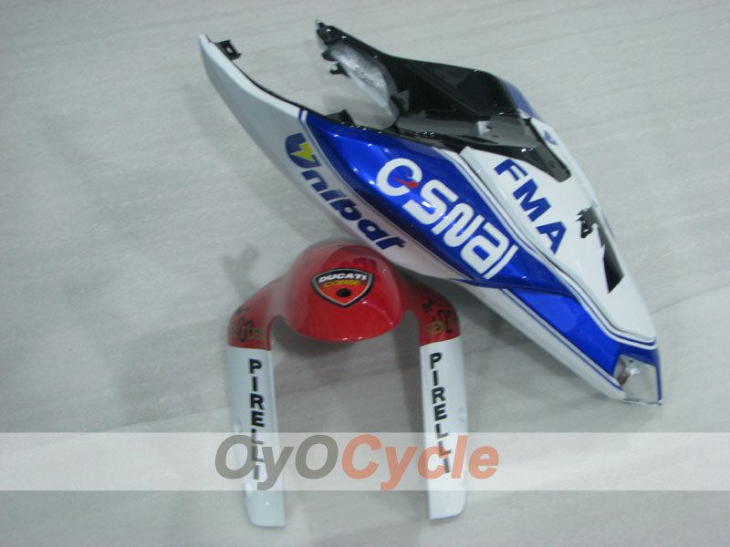 Kit de carenado por inyección para Ducati 1198 09-11 - Azul, Blanco - Estilo de fábrica #OYO87906258