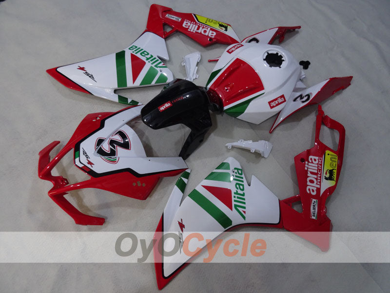 Carenado para Aprilia RSV4 09-14 - Rojo, Verde, Blanco, Negro - Alitalia #OYO87906287