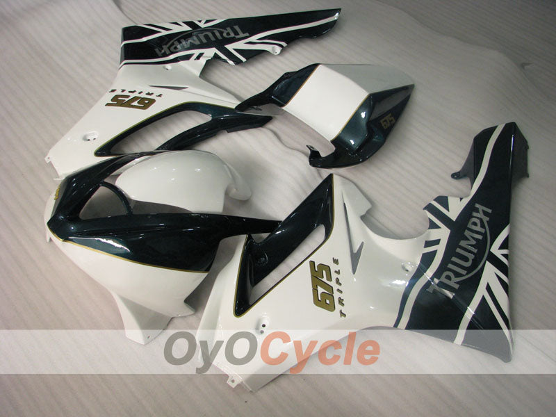 Carenado de inyección para Triumph Daytona 675 06-08 - Blanco, Negro - Estilo de fábrica #OYO87906300