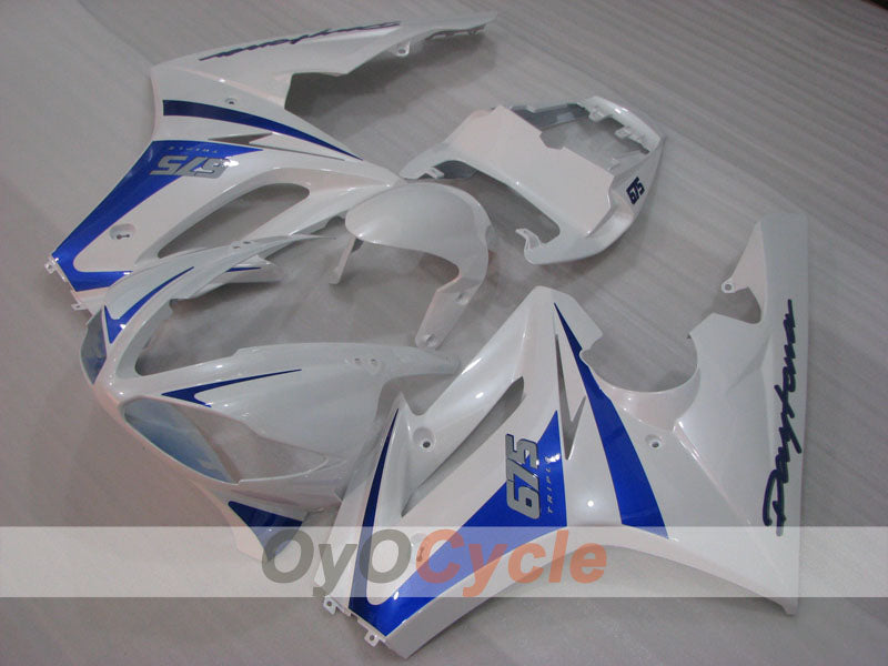 Carenado de inyección para Triumph Daytona 675 09-12 - Azul, Blanco - Estilo de fábrica #OYO87906307