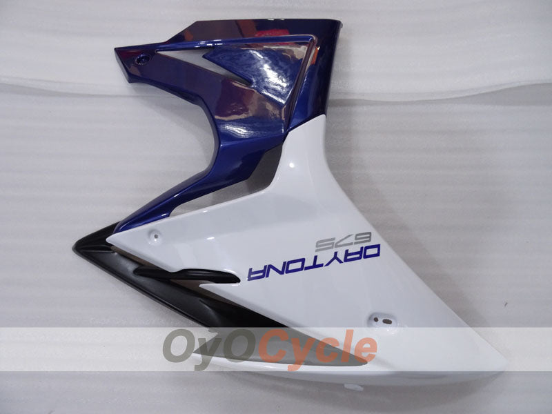 Kit de carenado por inyección para Triumph Daytona 675 2013-2014 - Azul, Blanco - Estilo de fábrica #OYO87906312