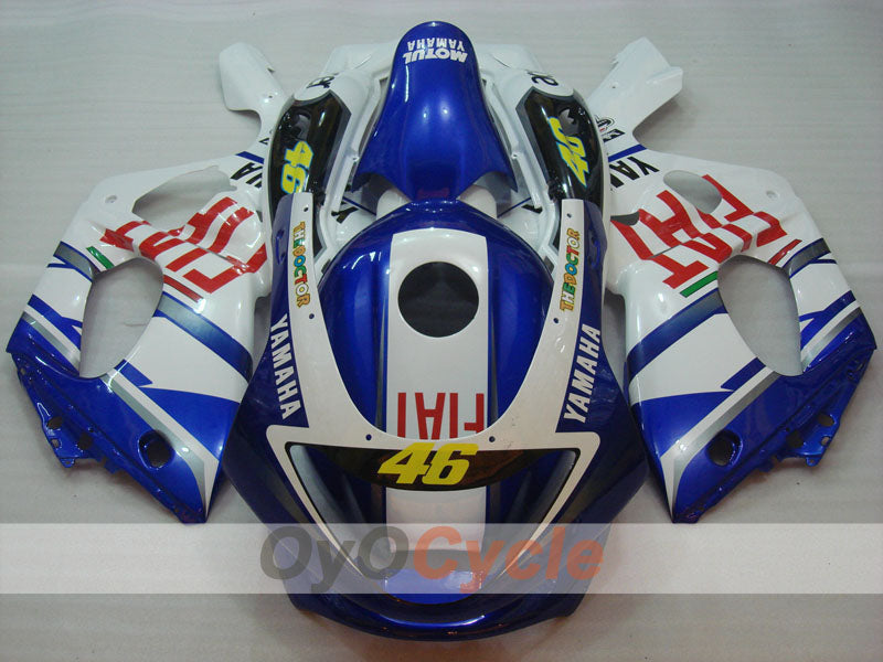 Kit de carenado por inyección para 97-07 YZF600R - Azul, Blanco - FIAT #OYO87906424