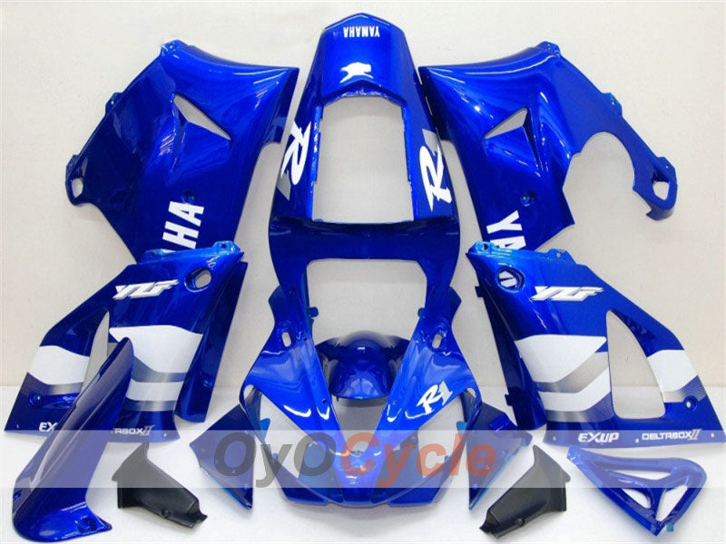 Carenado de inyección para YZF-R1 00-01 - Azul, Blanco - Estilo de fábrica #OYO87900773 Imagen principal del producto