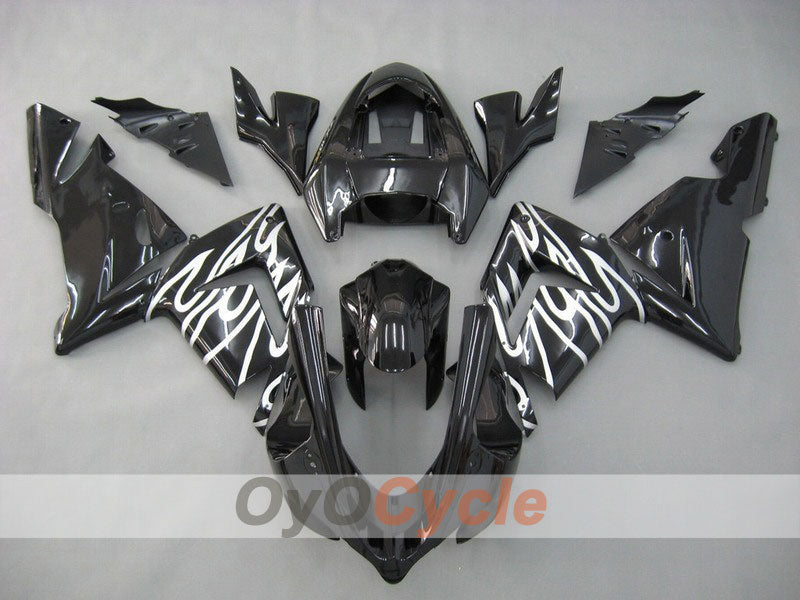 Kit de carenado por inyección para NINJA ZX-10R 04-05 - Blanco, Negro - Llama #OYO87901541 Imagen principal del producto