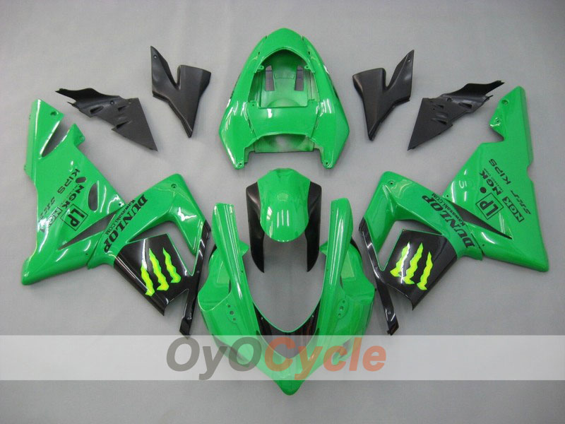 Kit de carenado de inyección para NINJA ZX-10R 04-05 - Verde, Negro - Monster #OYO87901547 Imagen principal del producto
