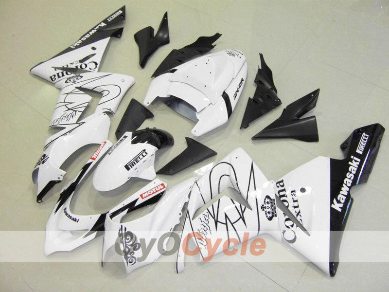 Kit de carenado de inyección para NINJA ZX-10R 04-05 - Blanco, Negro - Corona #OYO87901512 Imagen principal del producto
