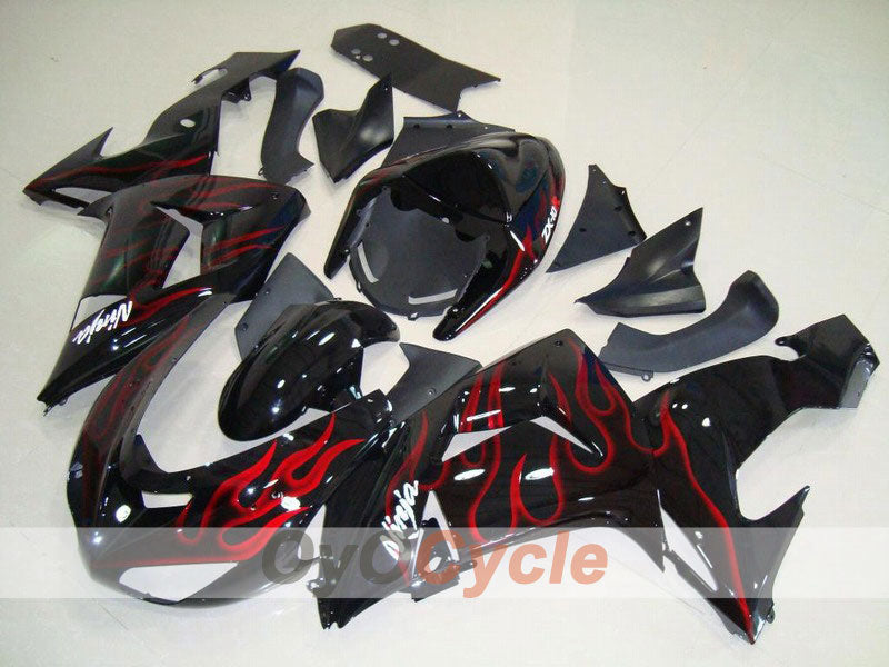 Carenado de inyección para NINJA ZX-10R 06-07 - Rojo, Negro - Llama #OYO87901618