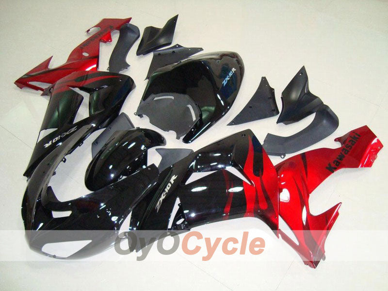 Kit de carenado de inyección para NINJA ZX-10R 06-07 - Rojo, Negro - Llama #OYO87901619