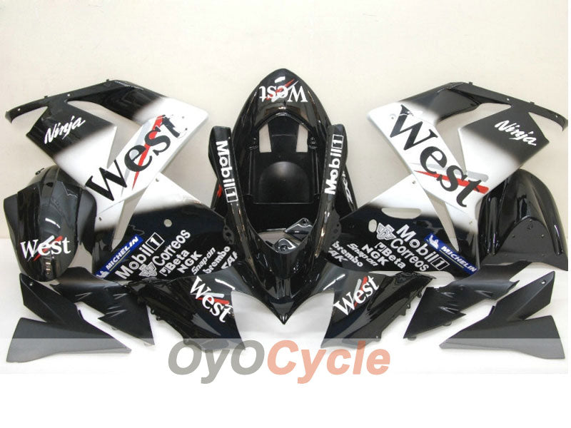 Kit de carenado de inyección para NINJA ZX-10R 04-05 - Blanco, Negro - West #OYO87901550 Imagen principal del producto