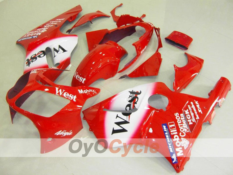 Kit de carenado por inyección para NINJA ZX-12R 00-01 - Rojo, blanco - Oeste #OYO87903084 Imagen principal del producto