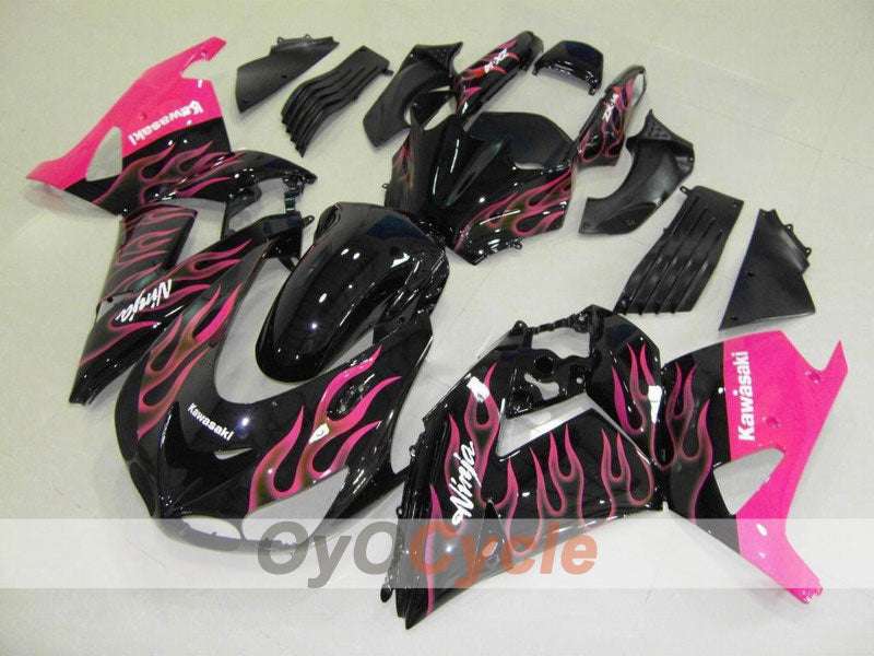 Kit de carenado por inyección para NINJA ZX-14R 06-11 - Negro, rosa - Llama #OYO87902013 Imagen principal del producto