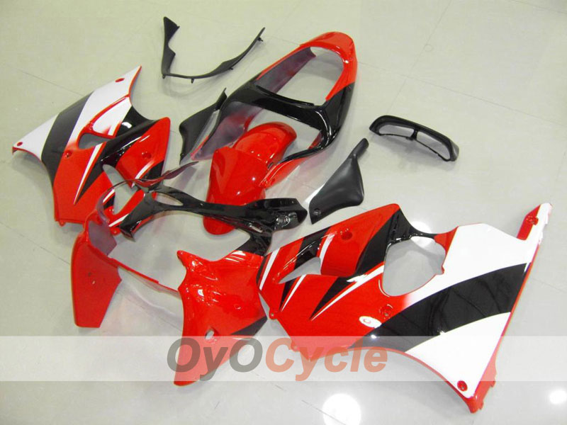 Kit de carenado por inyección para NINJA ZX-6R 00-02 - Rojo, Negro - Estilo de fábrica #OYO87901707