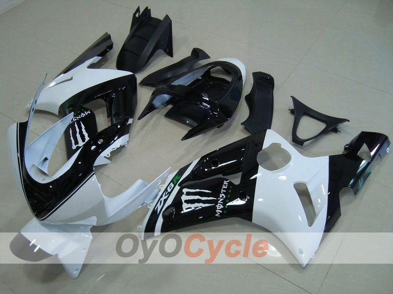 Carenado de inyección para NINJA ZX-6R 03-04 - Blanco, Negro - Monster #OYO87901815 Imagen principal del producto