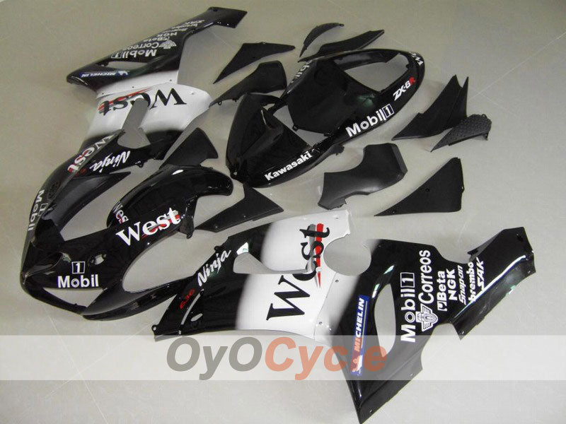 Carenado de inyección para NINJA ZX-6R 05-06 - Blanco, Negro - Oeste #OYO87901899 Imagen principal del producto